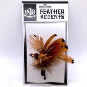 ZUCKER Feather - Feather Corsage Pin Brooch- Pheasant Plumage - Natural Short